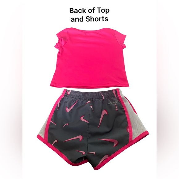 Nike Toddler Girl Set 2T – Dri-FIT Pink & Gray Shirt & Shorts. - Picture 7 of 7